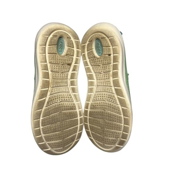 Crocs Women's Green White Perforated Water Sneakers 6 - Picture 4 of 5